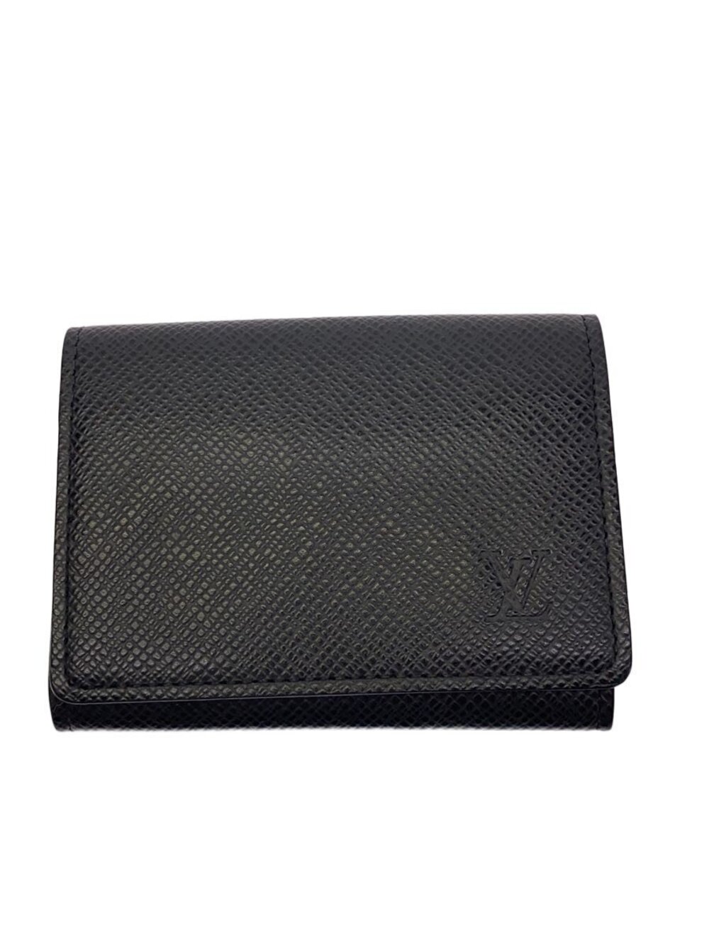LOUIS VUITTON Envelope Wallet Carte de Visite Taiga Leather Black